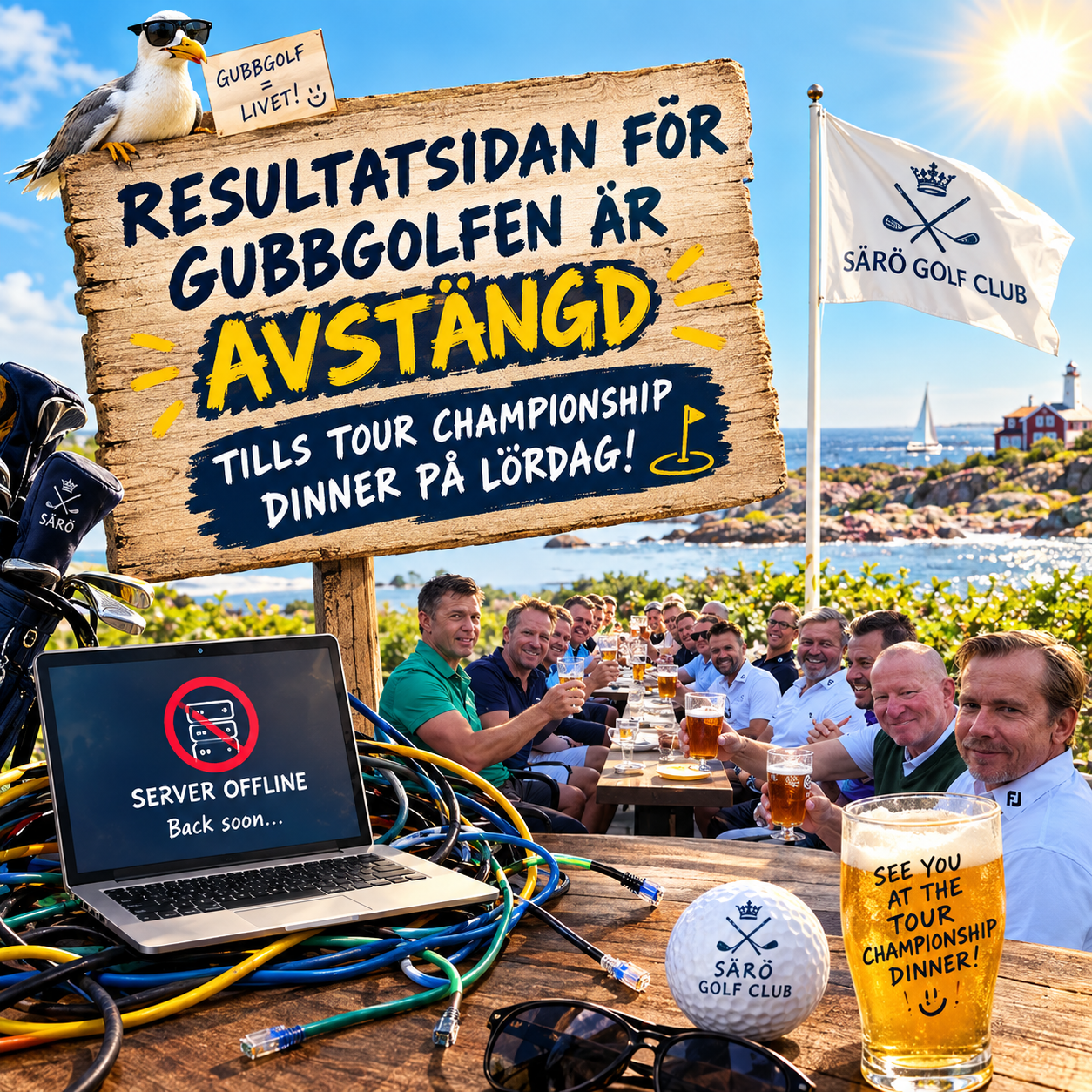 Gubbgolfens resultatsida är avstängd tills Tour Championship Dinner på lördag
